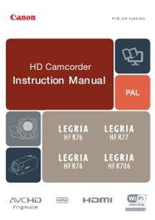 Canon Legria HF R77 manual. Camera Instructions.